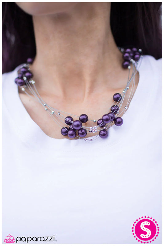 Paparazzi Necklace ~ Pearl Armada - Purple