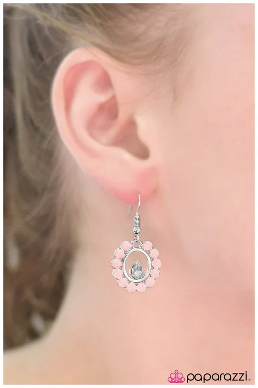 Paparazzi Earring ~ Ones Finest Hour - Pink