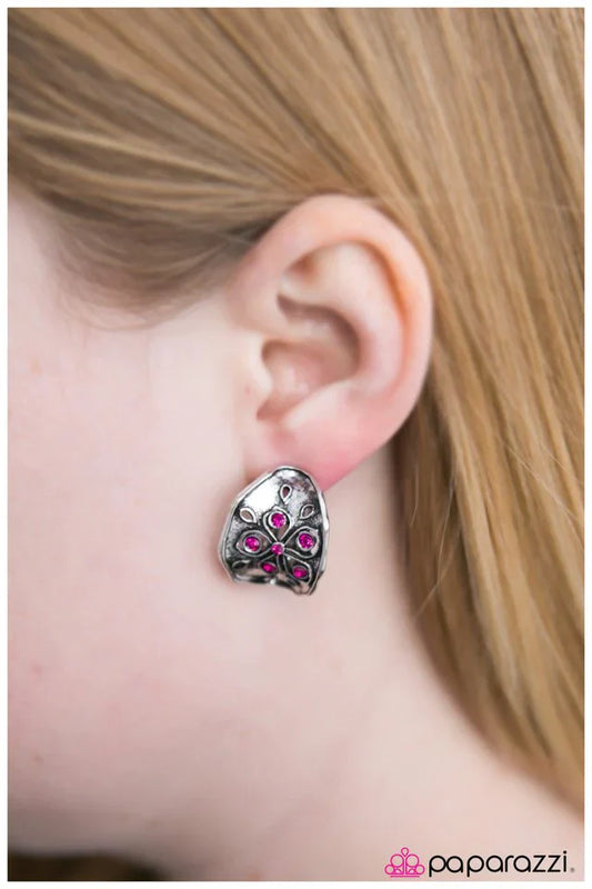 Paparazzi Earring ~ Out With The Girls - Pink