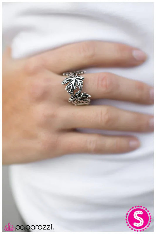 Paparazzi Ring ~ If You LEAF - Silver