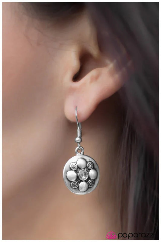 Paparazzi Earring ~ Bright and Brilliant - White
