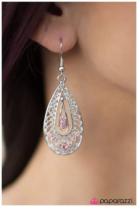 Paparazzi Earring ~ Who Needs Glass Slippers? - Pink