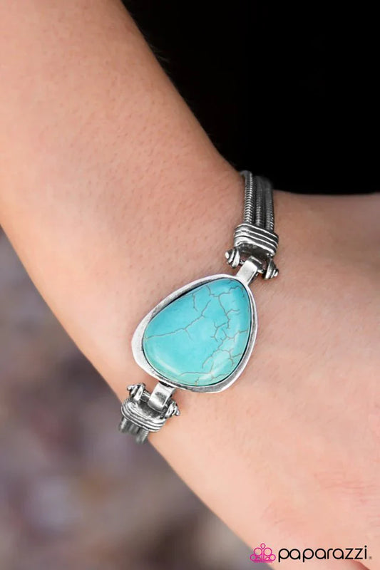 Paparazzi Bracelet ~ Stone Art - Blue