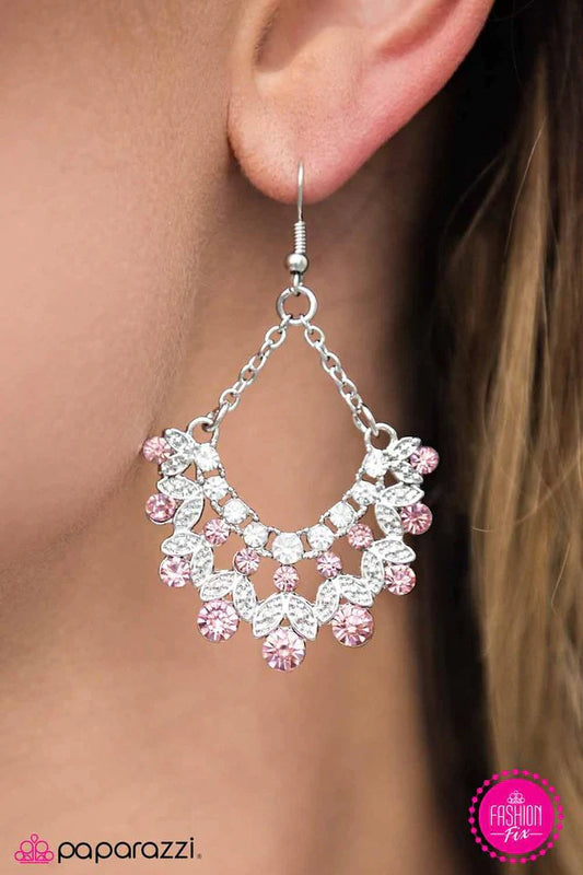 Paparazzi Earring ~ Hey, Glitter Glitter - Pink