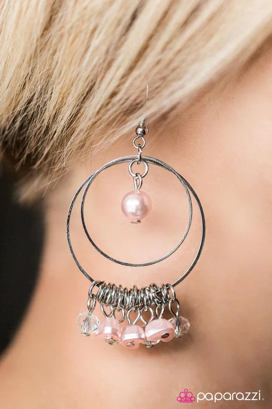 Paparazzi Earring ~ Pearly Intentions - Pink