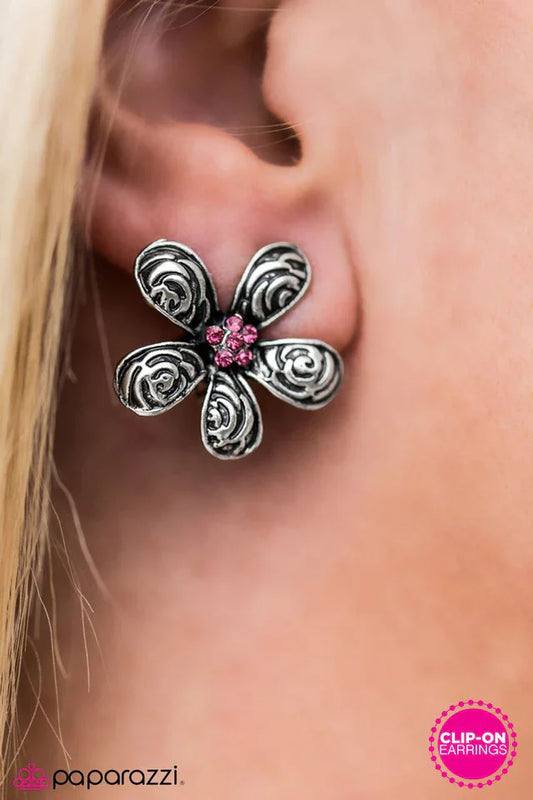 Paparazzi Earring ~ Petal Spectacular - Pink