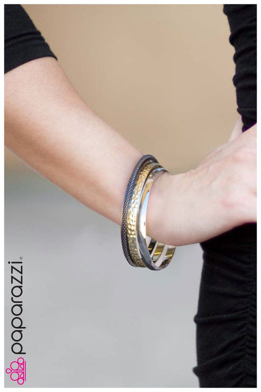Paparazzi Bracelet ~ Triple Threat - Gold