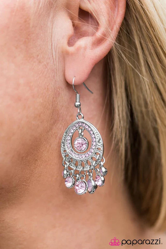 Paparazzi Earring ~ Richly Radiant - Pink