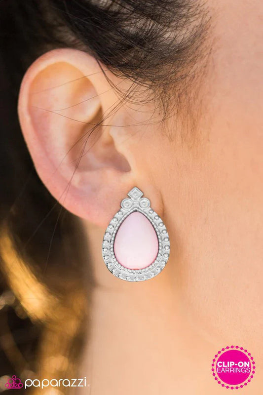 Paparazzi Earring ~ Tart Up - Pink