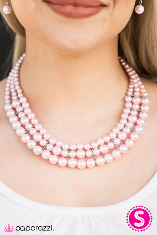 Paparazzi Necklace ~ Lady In Waiting - Pink