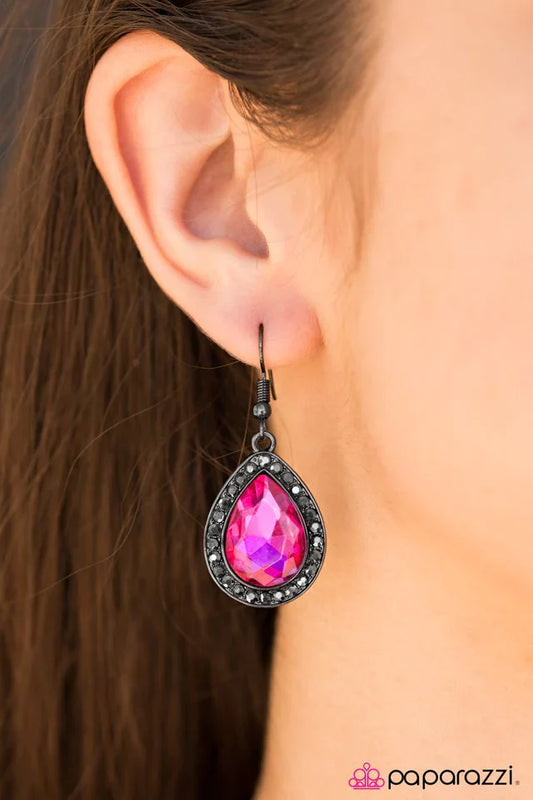 Paparazzi Earring ~ Are You Sure Thats REGAL? - Pink