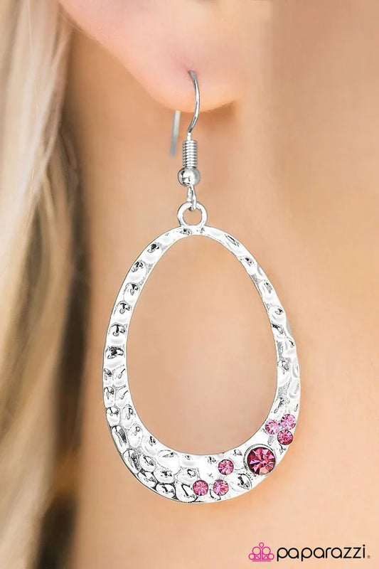 Paparazzi Earring ~ Party Over Here - Pink