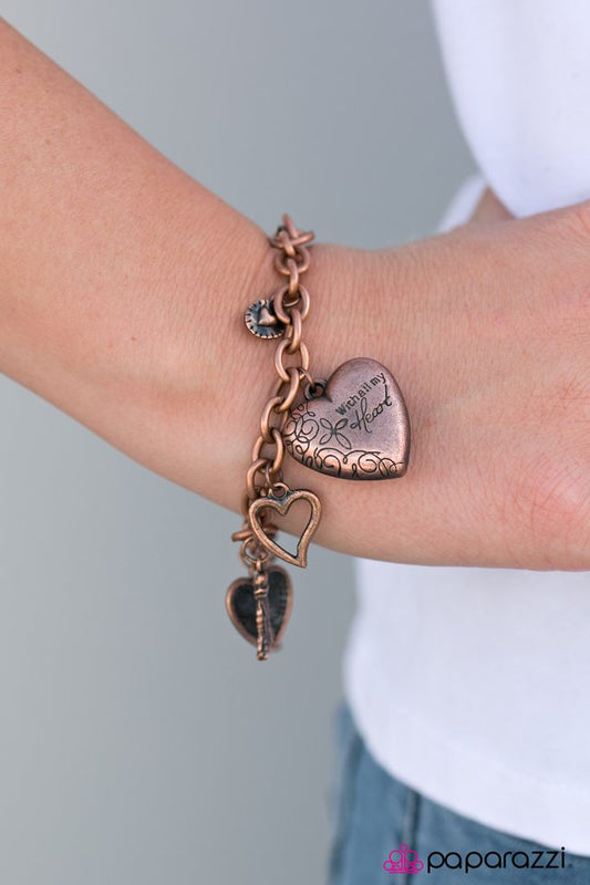 Paparazzi Bracelet ~ Pure In Heart - Copper