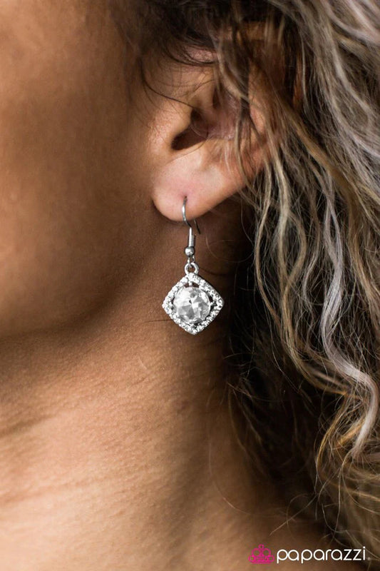Paparazzi Earring ~ A Toast To The Bride and Groom - White