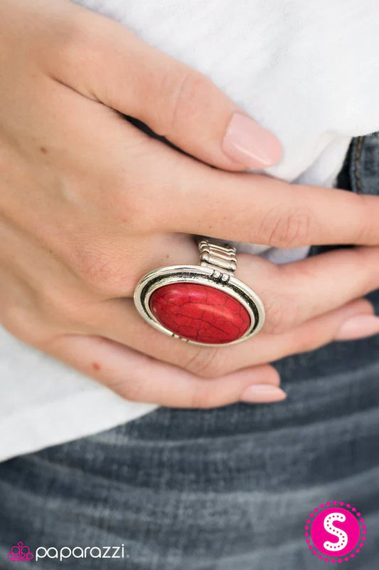 Paparazzi Ring ~ A Rolling SANDSTONE - Red
