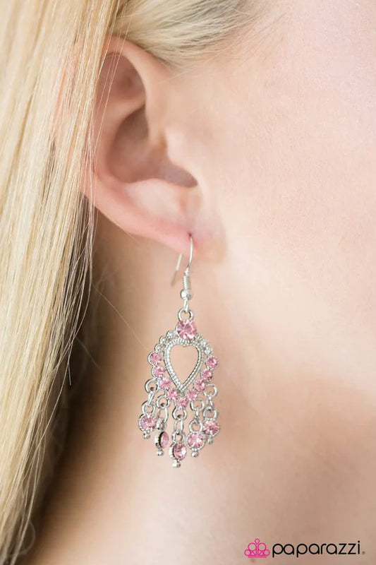 Paparazzi Earring ~ Ruler Of My Heart - Pink