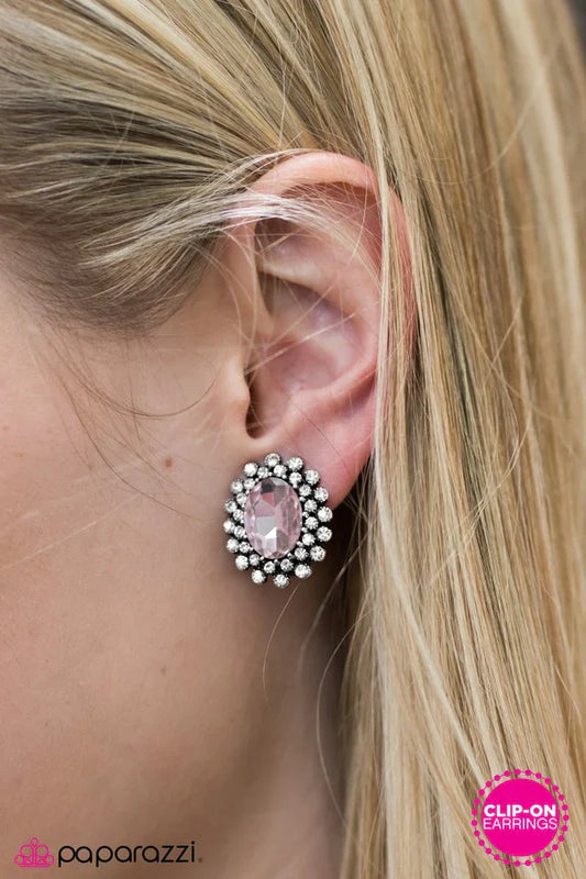 Paparazzi Earring ~ Starry Shine - Pink -