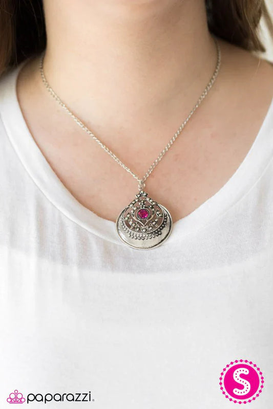 Paparazzi Necklace ~ One In A MEDALLION - Pink