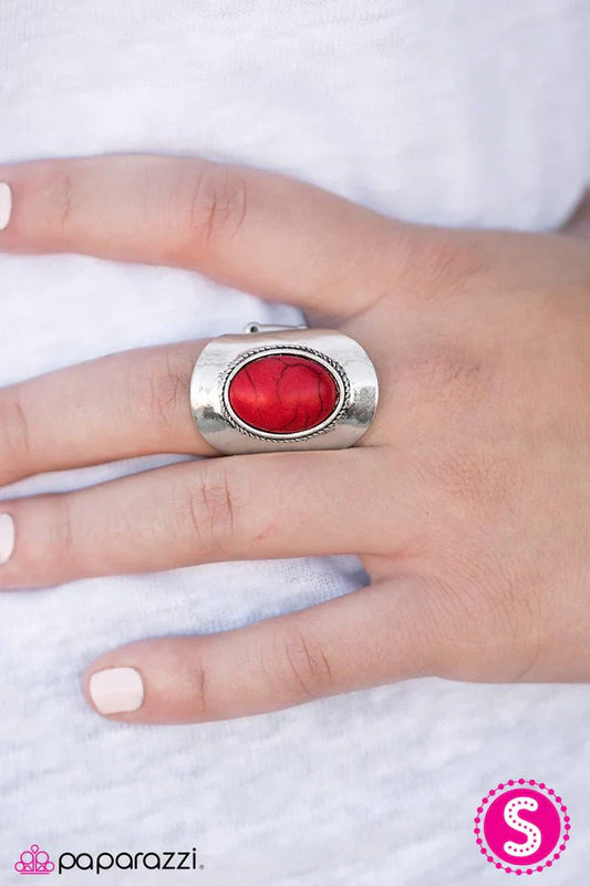 Paparazzi Ring ~ River Stone Radiance - Red