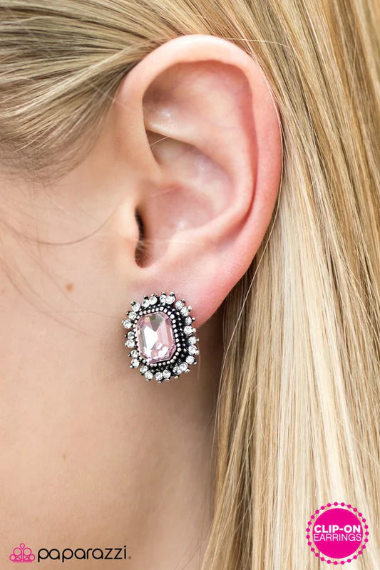 Paparazzi Earring ~ Star-Studded Sparkle - Pink