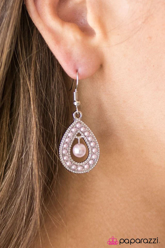 Paparazzi Earring ~ Timeless Tradition - Pink