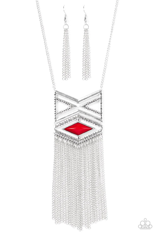 Paparazzi Necklace ~ TRIBAL By Fire - Red