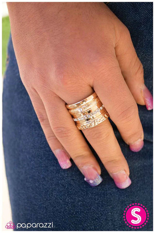 Paparazzi Ring ~ Stack the Deck - Gold
