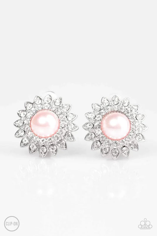 Paparazzi Earring ~ Traditional Sparkle - Pink