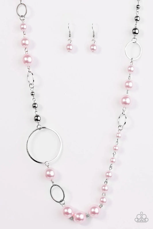 Paparazzi Necklace ~ Lady Etiquette - Pink