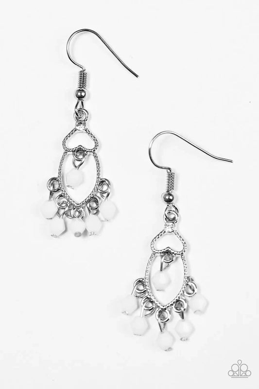 Paparazzi Earring ~ Midnight Banquet - White