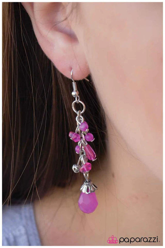 Paparazzi Earring ~ Swing Low - Purple