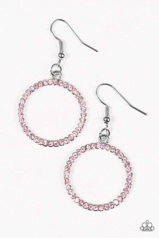 Paparazzi Earring ~ Champagne Chic - Pink