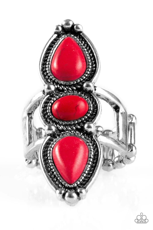 Paparazzi Ring ~ Calling All Chiefs - Red