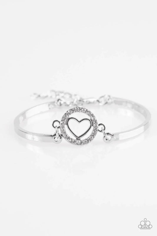 Paparazzi Bracelet ~ Voguish Valentine - White