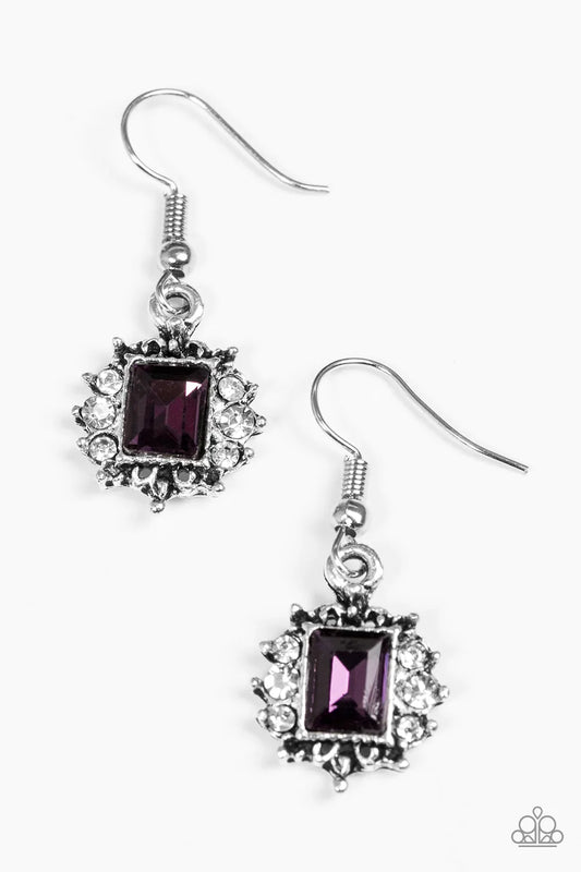 Paparazzi Earring ~ Cant Stop The REIGN - Purple