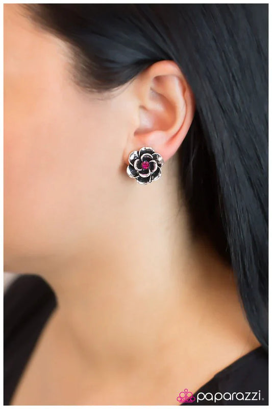 Paparazzi Earring ~ Chasing Prince Charming - Pink