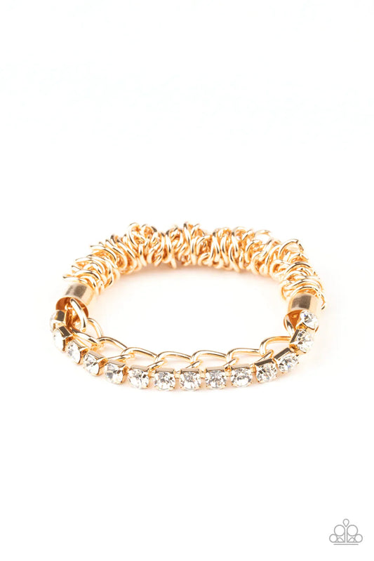 Paparazzi Bracelet ~ Glamour Grid - Gold