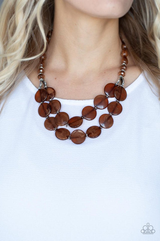 ���Beach Day Demure - Brown - Paparazzi Necklace Image