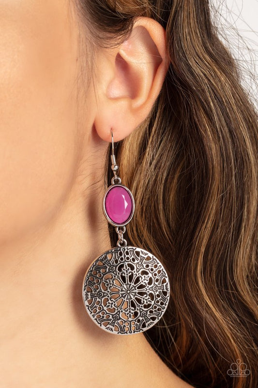 Eloquently Eden - Pink - Paparazzi Earring Image