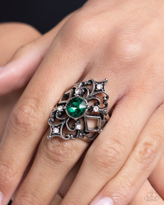 ​Iconic Insignia - Green - Paparazzi Ring Image