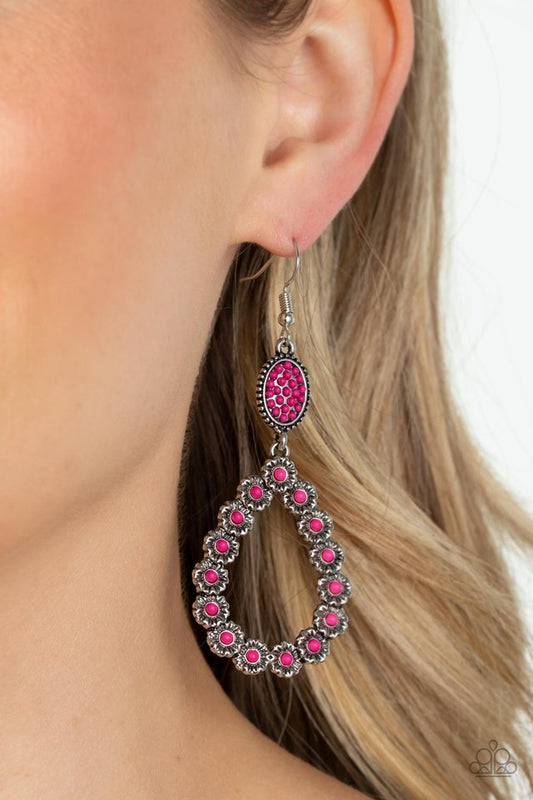 ​Farmhouse Fashion Show - Pink - Paparazzi Earring Image