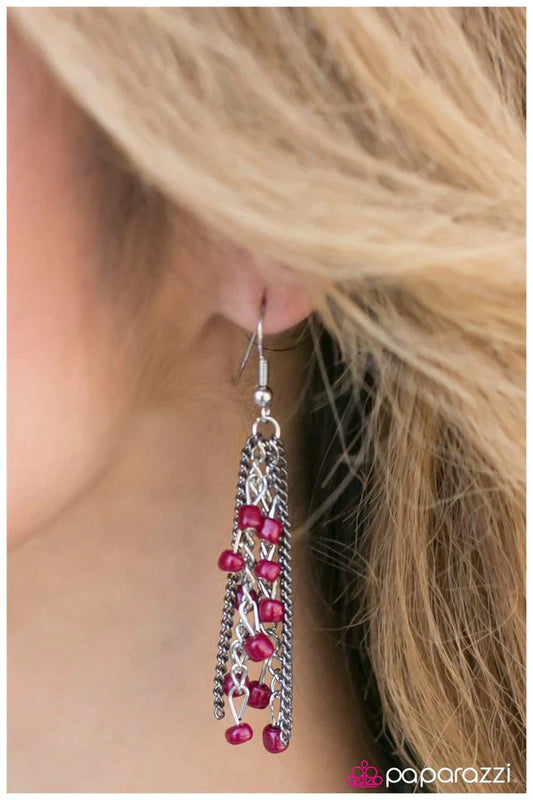 Paparazzi Earring ~ Out Of This World - Pink