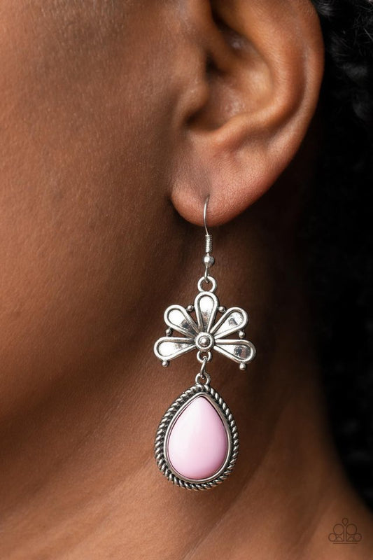 Brightly Blooming - Pink - Paparazzi Earring Image