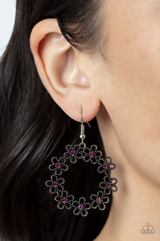 Floral Halos - Pink - Paparazzi Earring Image