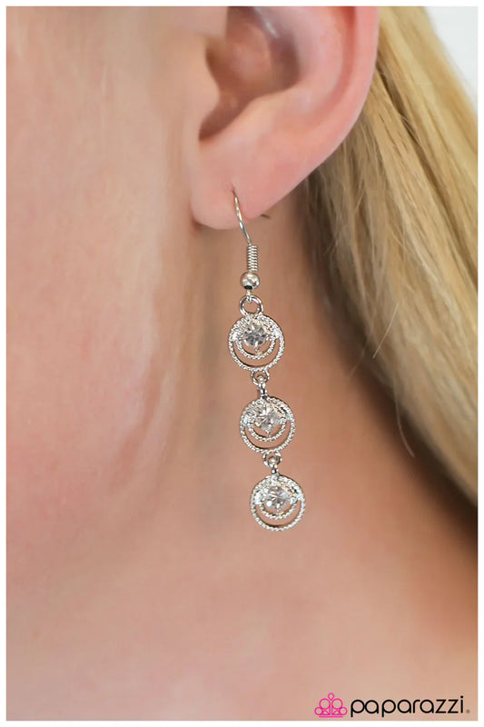 Paparazzi Earring ~ My Darling Clementine - White