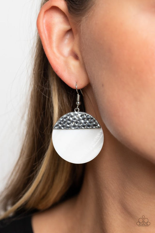 SHELL Out - White - Paparazzi Earring Image