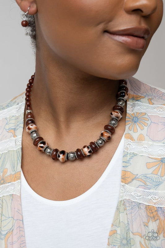 Warped Whimsicality - Brown - Paparazzi Necklace Image