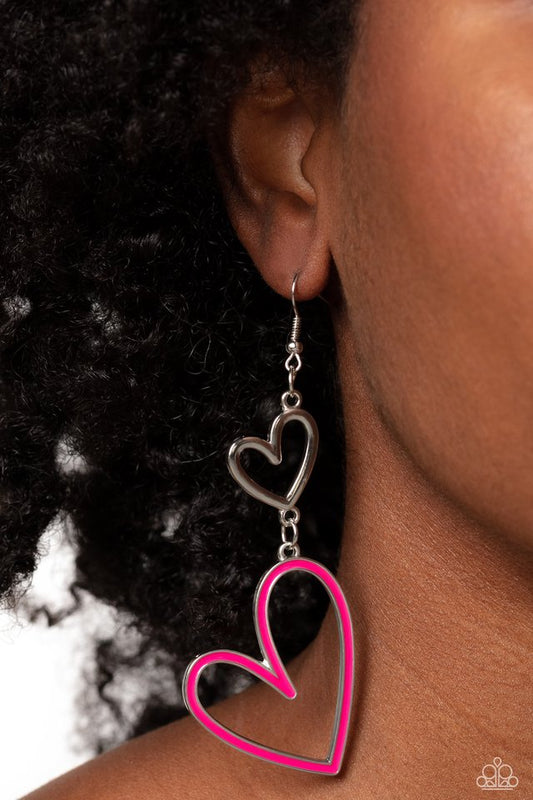 Pristine Pizzazz - Pink - Paparazzi Earring Image