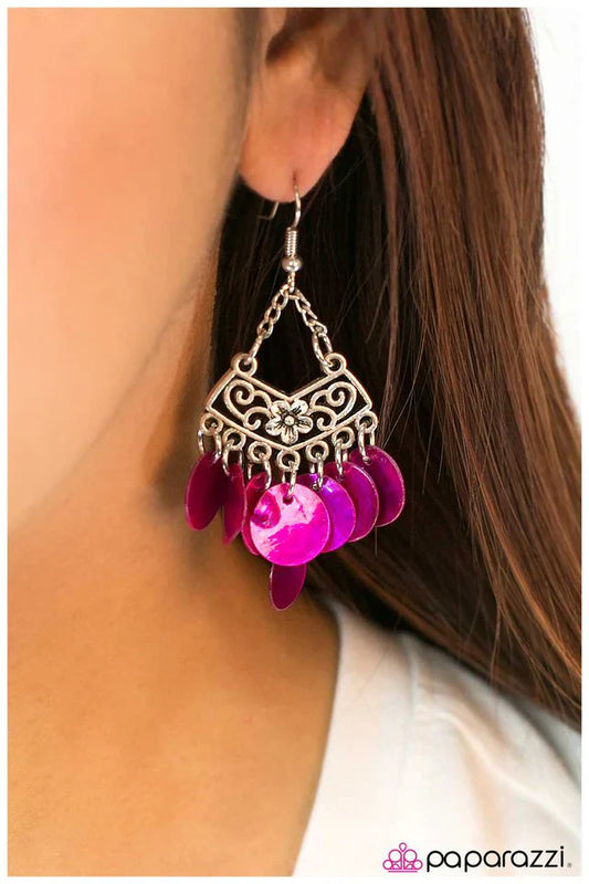 Paparazzi Earring ~ For SHORE - Pink