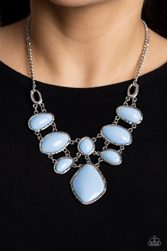 Dreamily Decked Out - Blue - Paparazzi Necklace Image